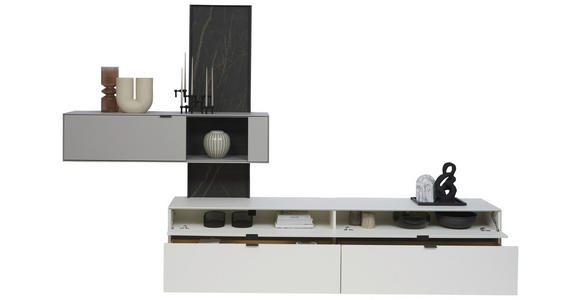 WOHNWAND  in Hellgrau  306/204,9/45,2 cm  - Hellgrau, Design, Glas/Keramik (306/204,9/45,2cm) - Dieter Knoll