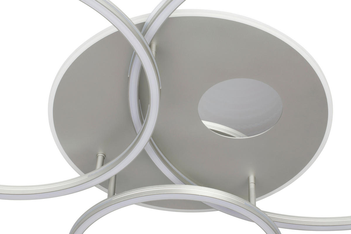 LED-DECKENLEUCHTE Oria 111/86/13 cm  - Nickelfarben, Design, Kunststoff/Metall (111/86/13cm) - Novel