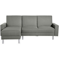 ECKSCHLAFSOFA inkl. Hocker in Hellgrau Textil   - Chromfarben/Hellgrau, Konventionell, Textil/Metall (152/230cm) - Max Winzer