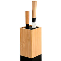 MESSERBLOCK  - Hellbraun/Schwarz, Basics, Holz/Kunststoff (10/10/23cm) - Kesper