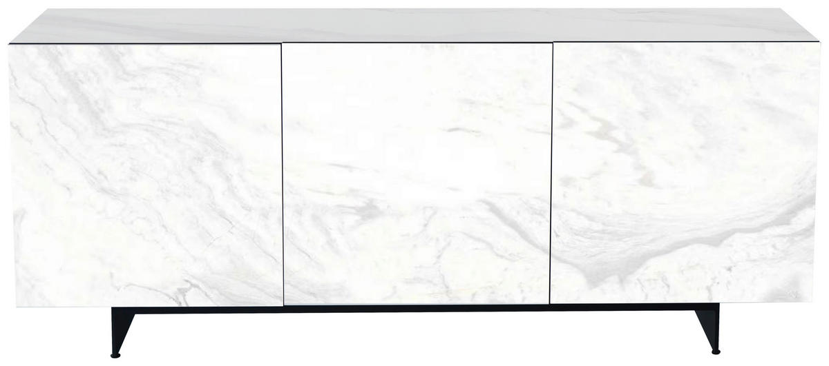 SIDEBOARD  180/75/50 cm 1 Schublade(n)  - Schwarz/Weiß, Design, Keramik/Holzwerkstoff (180/75/50cm) - Belluti