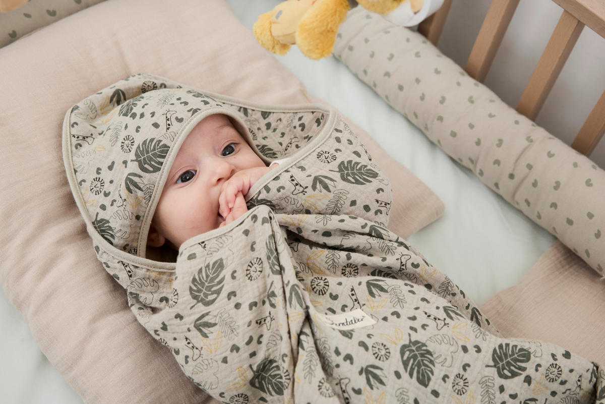 BABYDECKE Safari 73/73 cm  - Mintgrau, Trend, Textil (73/73cm) - Sterntaler