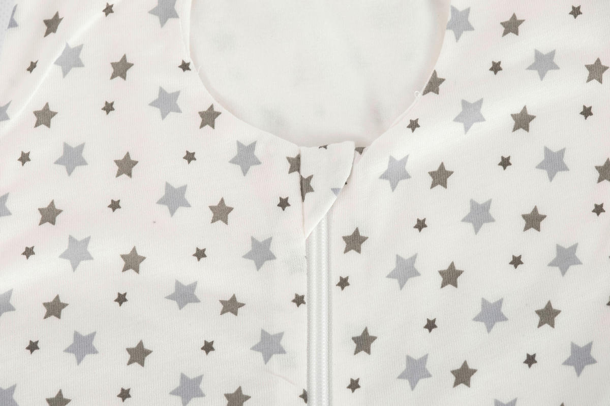 BABYSCHLAFSACK weiß mit grauen Sternen    60   - Weiß, Basics, Textil (60null) - Träumeland