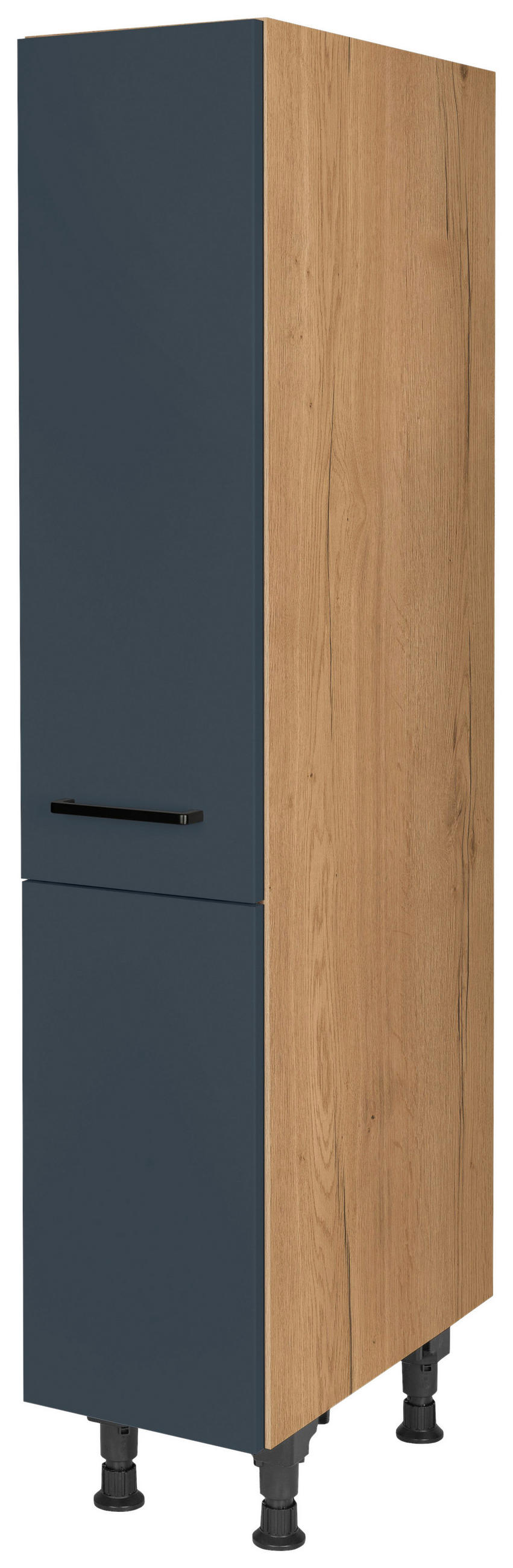 APOTHEKERSCHRANK 30/168/58 cm  in Blau, Eichefarben  - Blau/Eichefarben, MODERN, Holzwerkstoff/Metall (30/168/58cm) - Nobilia
