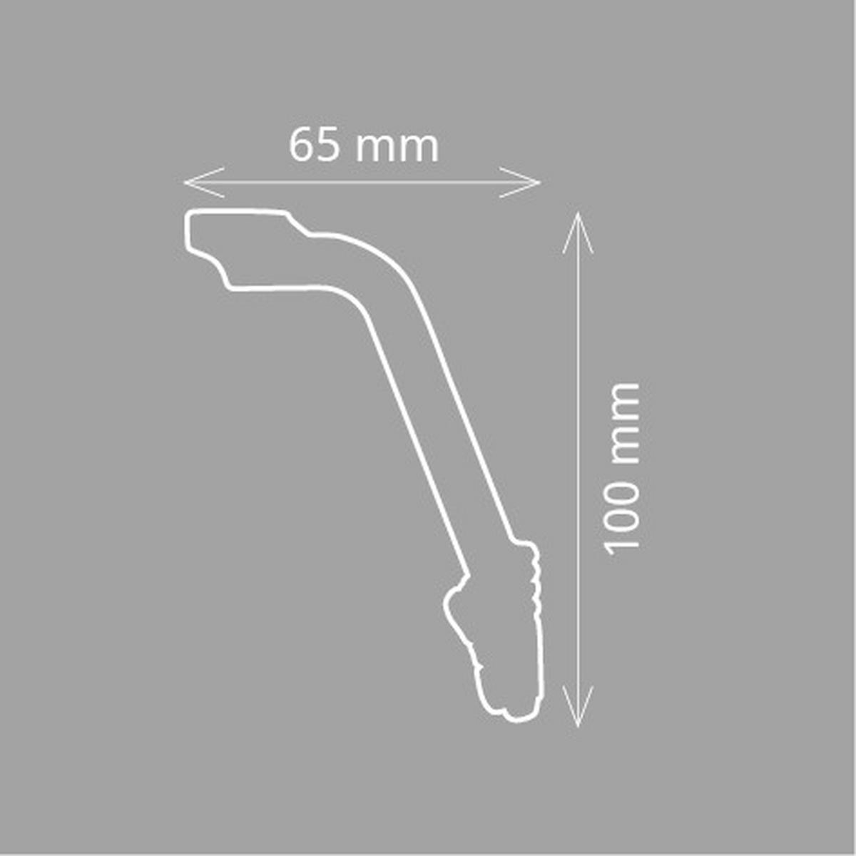 ZIERLEISTE 200/6,5/10,0 cm Weiß Kunststoff  - Weiß, Design, Kunststoff (200/6,5/10,0cm)