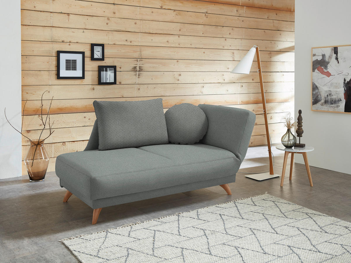 RÉCAMIERE in Flachgewebe Grau  - Grau, Design, Holz/Textil (205/87/94cm) - Bali