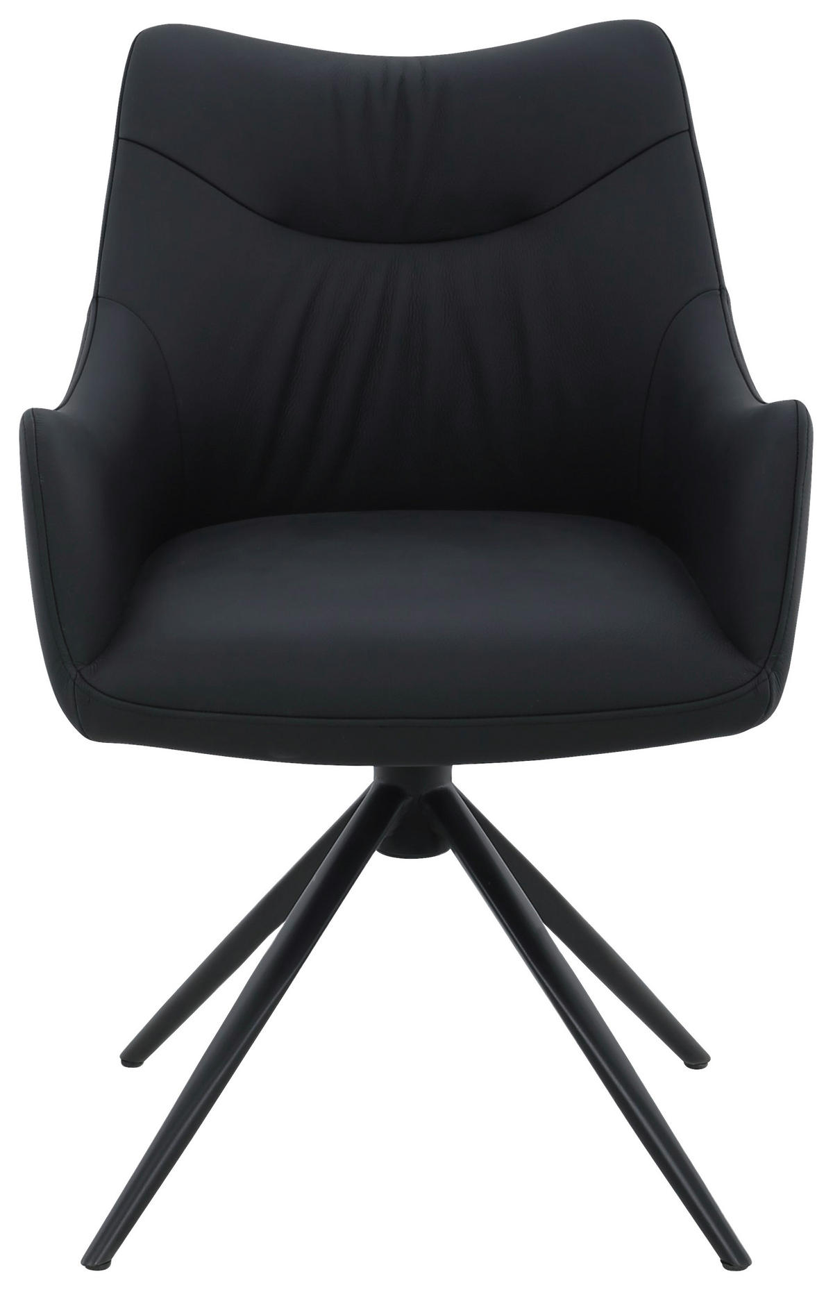 NASLANJAČ, kovina, usnje črna  - črna, Moderno, kovina/usnje (57/86,5/61,5cm) - Novel