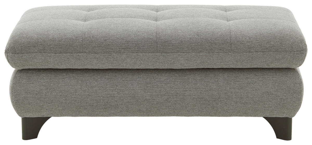 HOCKER Webstoff Grau  - Chromfarben/Grau, Design, Textil/Metall (129/49/64cm) - Beldomo Style