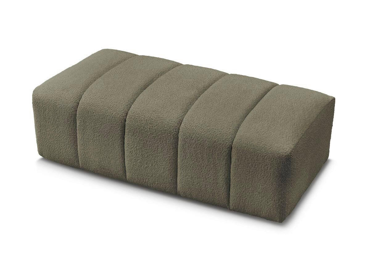 HOCKER ANNECY Bouclé Grün  - Schwarz/Grün, MODERN, Kunststoff/Textil (146/45/68cm)