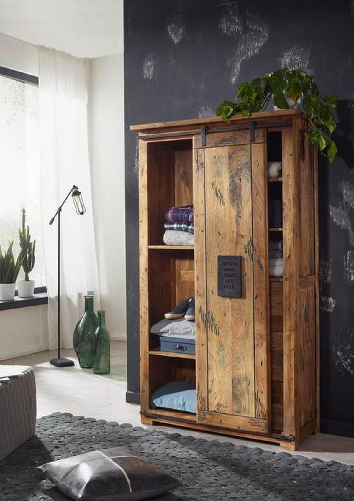 COMODĂ ÎNALTĂ 100/175/45 cm  - culoare natur, Konventionell, metal/lemn (100/175/45cm) - Livetastic