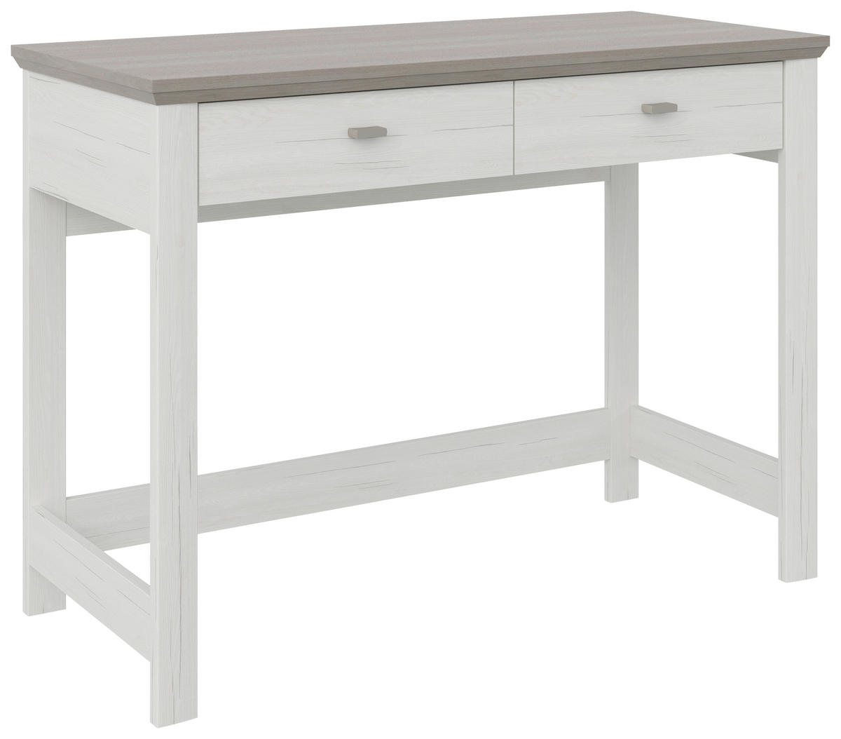 Birou, material pe bază de lemn - argintiu/alb, Lifestyle, metal/material pe bază de lemn (104,3/50/78cm) - Hom`in