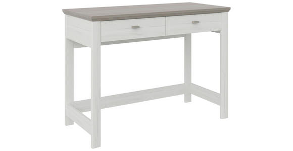 SCHREIBTISCH  in Grau, Weiß  - Silberfarben/Weiß, LIFESTYLE, Holzwerkstoff/Metall (104,3/50/78cm) - Hom`in