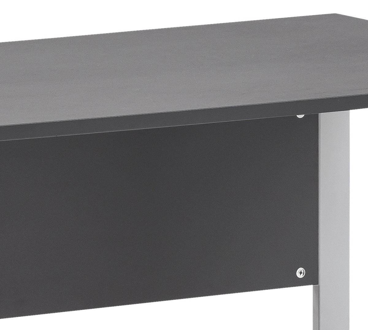 SCHREIBTISCH 160/65/73,2 cm  in Anthrazit, Alufarben  - Anthrazit/Alufarben, KONVENTIONELL, Holzwerkstoff/Metall (160/65/73,2cm) - MID.YOU