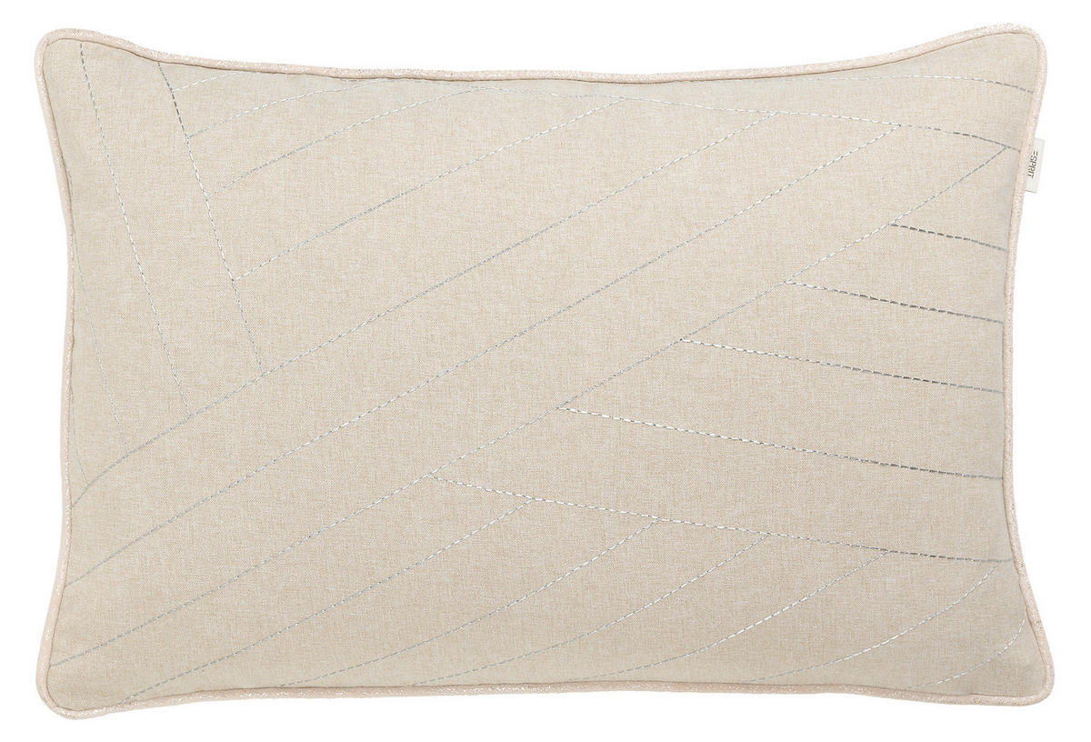 KISSENHÜLLE E-GlitterLines 38/58 cm  - Beige/Silberfarben, Basics, Textil (38/58cm) - Esprit