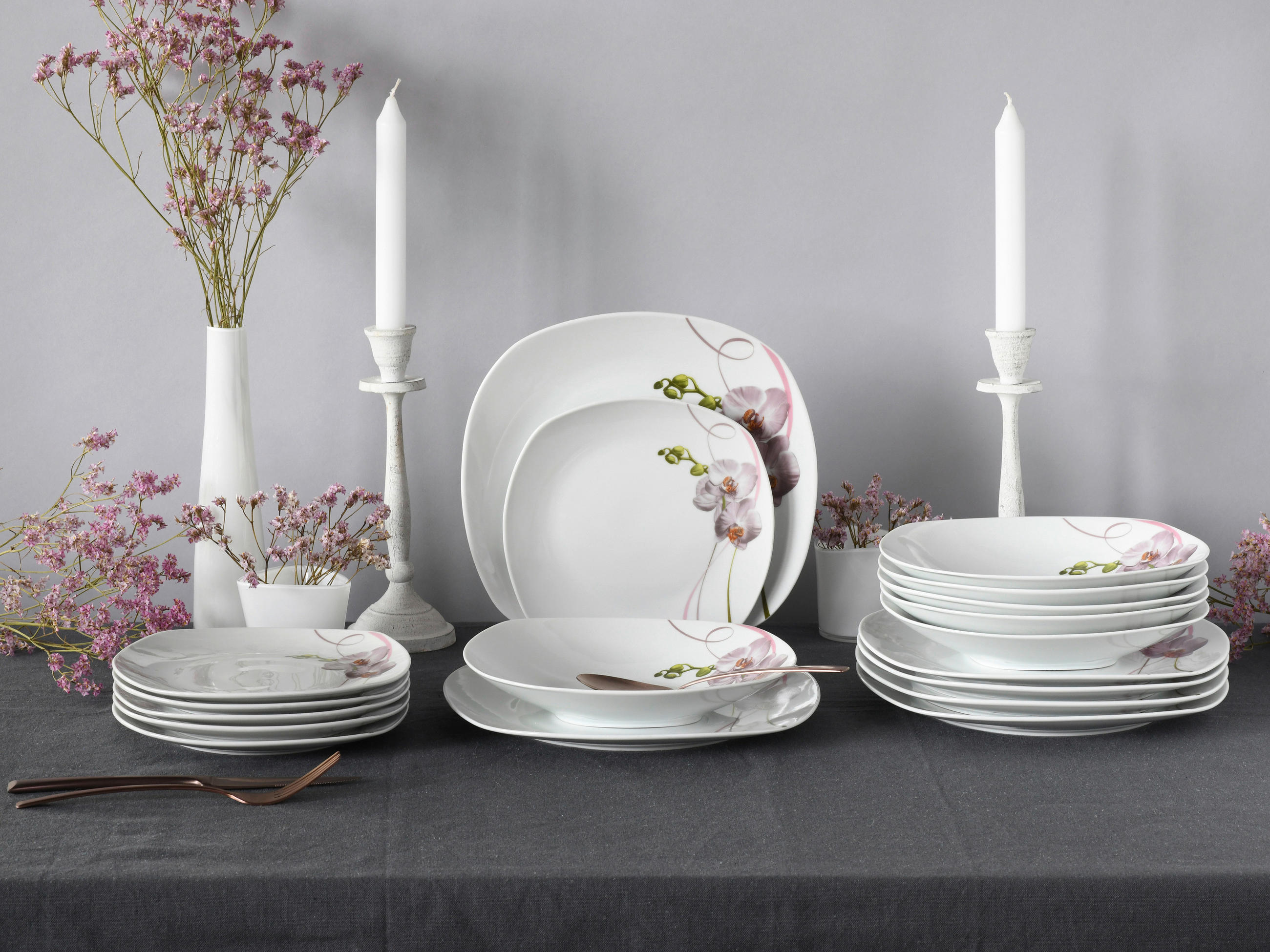 SERVIS Square Orchidee 18 delar  - multicolor, Trend, keramik - Creatable