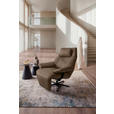 RELAXSESSEL in Leder Taupe  - Taupe/Schwarz, Design, Leder/Metall (92/79/82cm) - Dieter Knoll
