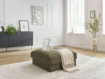 HOCKER LEONARD Struktur Grün  - Schwarz/Grün, MODERN, Kunststoff/Textil (86/43/86cm)