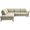 ECKSOFA in Flachgewebe Creme  - Creme/Schwarz, Natur, Textil/Metall (233/288cm) - Valnatura