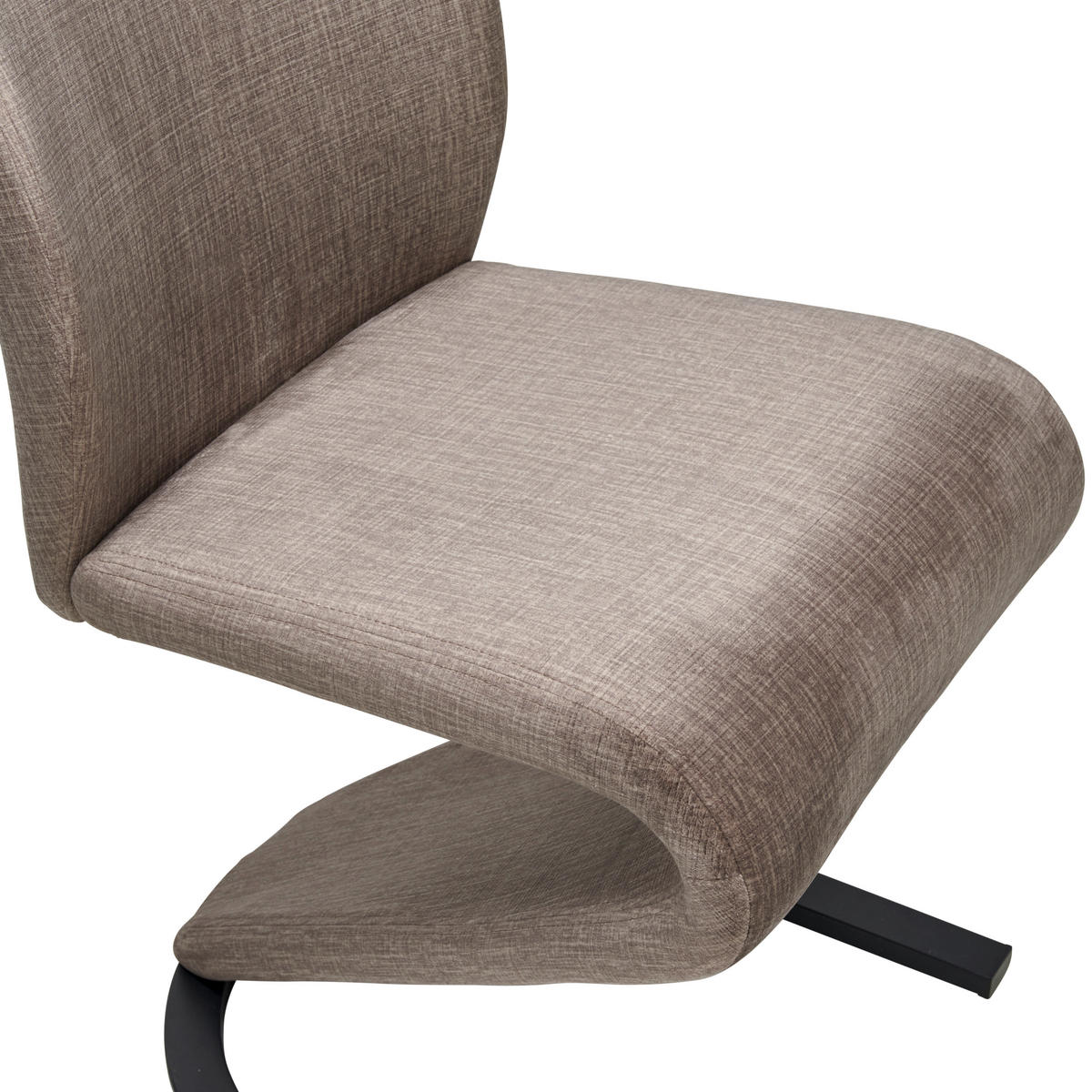 SCHWINGSTUHL  in Eisen Webstoff  - Taupe/Schwarz, LIFESTYLE, Textil/Metall (44/105/65cm) - MID.YOU