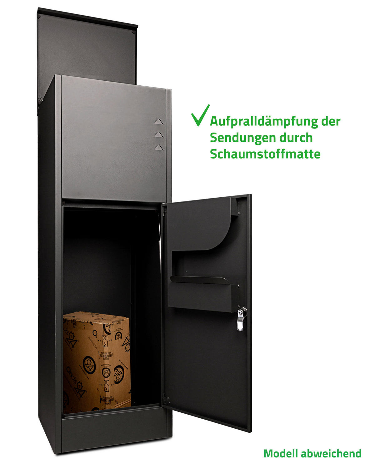 PAKETBOX Schwarz  - Schwarz, Basics, Metall (39,5/118,5/38,5cm)