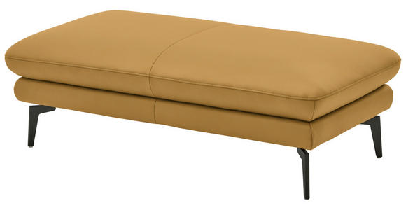 3-SITZER-SOFA in Leder Gelb - Gelb/Schwarz, Design, Leder/Metall (222/86/104cm) - Dieter Knoll