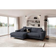 ECKSOFA  in Flachgewebe Dunkelgrau  177/253 cm  - Dunkelgrau/Schwarz, Design, Textil/Metall (177/253cm) - Dieter Knoll