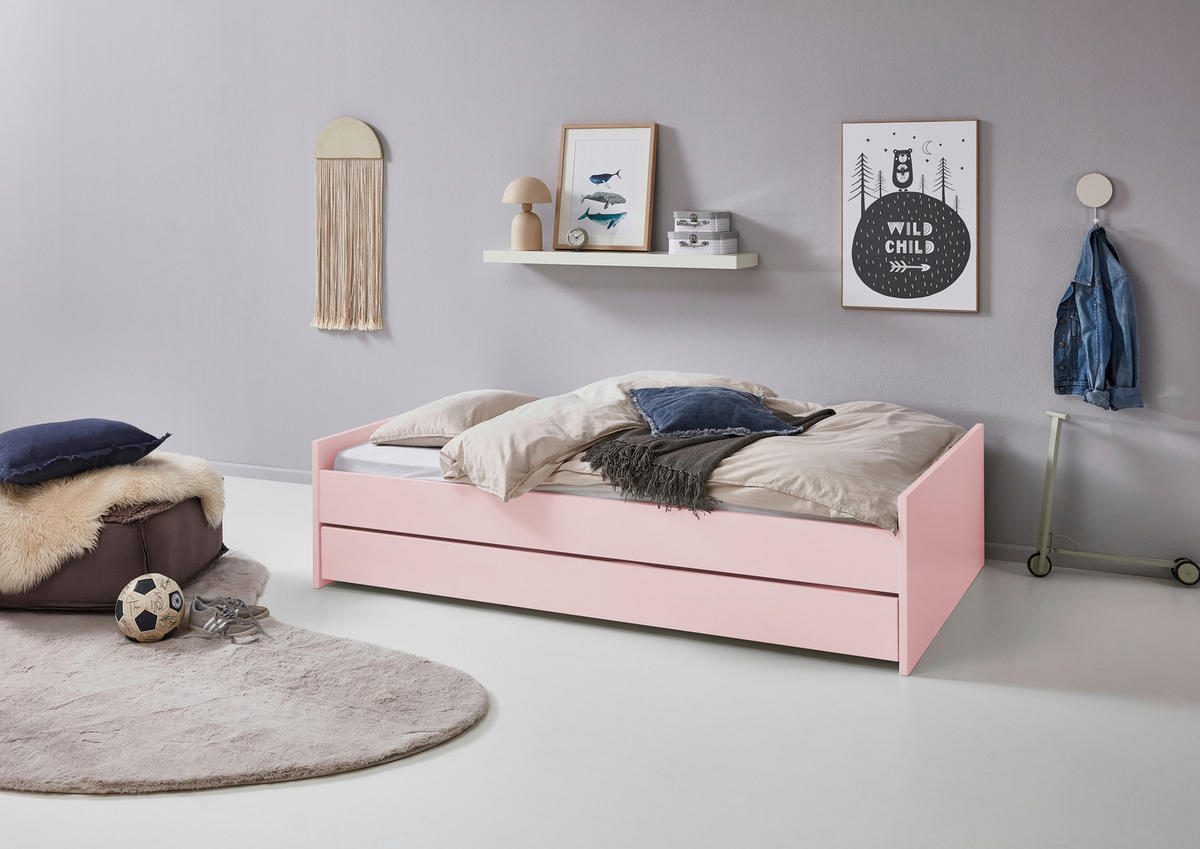 BODENBETT. 120/200 cm  in Rosa  - Rosa, LIFESTYLE, Holz/Holzwerkstoff (120/200cm) - Stylife