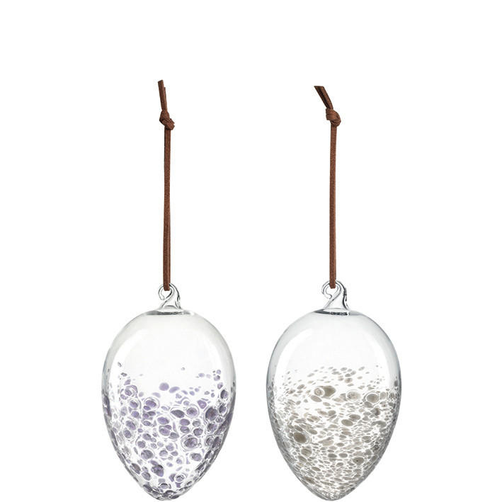 VISEĆA DEKORACIJA - providno/ljubičasta, Dizajnerski, staklo/tekstil (6,00/6,50/6,00cm) - Leonardo