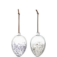 VISEĆA DEKORACIJA - providno/ljubičasta, Dizajnerski, staklo/tekstil (6,00/6,50/6,00cm) - Leonardo