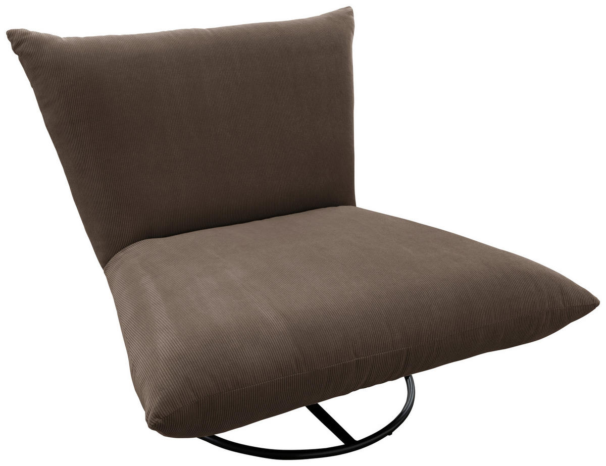 RELAXSESSEL Cord    - Schwarz/Braun, Design, Textil/Metall (100/78/96cm) - Livetastic