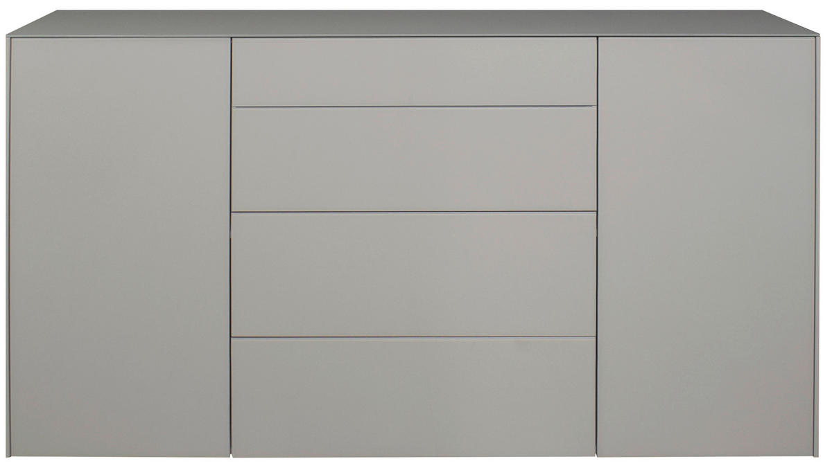 SIDEBOARD Imola  in 179/89/42 cm  - Hellgrau/Schwarz, Design, Glas/Holzwerkstoff (179/89/42cm) - Novel