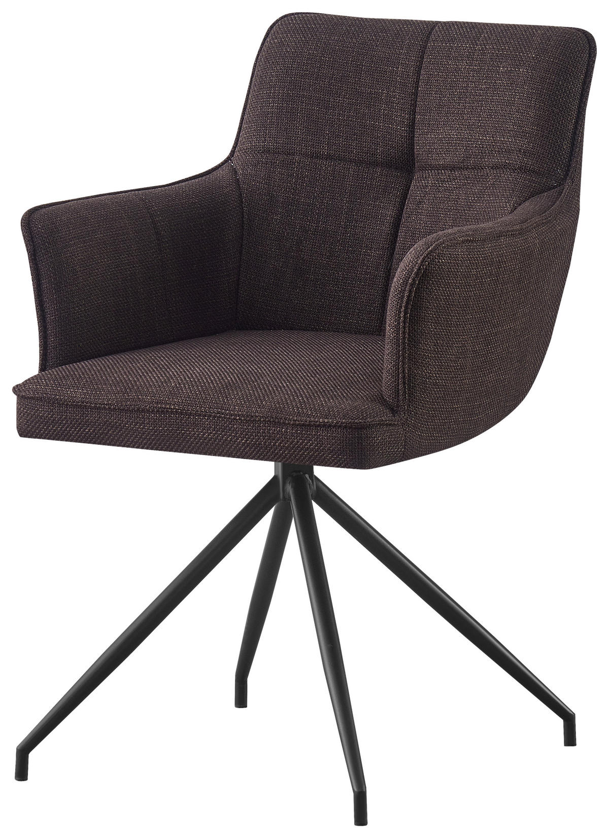 ŽIDLE S PODRUČKAMI, železo, tkaná látka, hnědá, černá - černá/hnědá, Design, kov/textil (58/84/62,5cm) - Novel