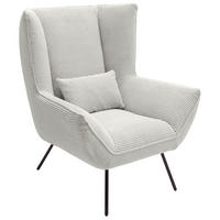 SESSEL in Cord Hellgrau  - Hellgrau/Schwarz, Design, Textil/Metall (90/112/94cm) - Pure Home Lifestyle