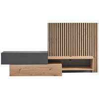 WOHNWAND  in Grau, Eiche Artisan 288,5/152,5/42,5 cm  - Eiche Artisan/Grau, Modern, Holzwerkstoff (288,5/152,5/42,5cm) - Carryhome