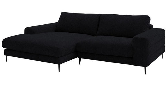 ECKSOFA  in Flachgewebe Schwarz  177/253 cm  - Schwarz, Design, Textil/Metall (177/253cm) - Dieter Knoll