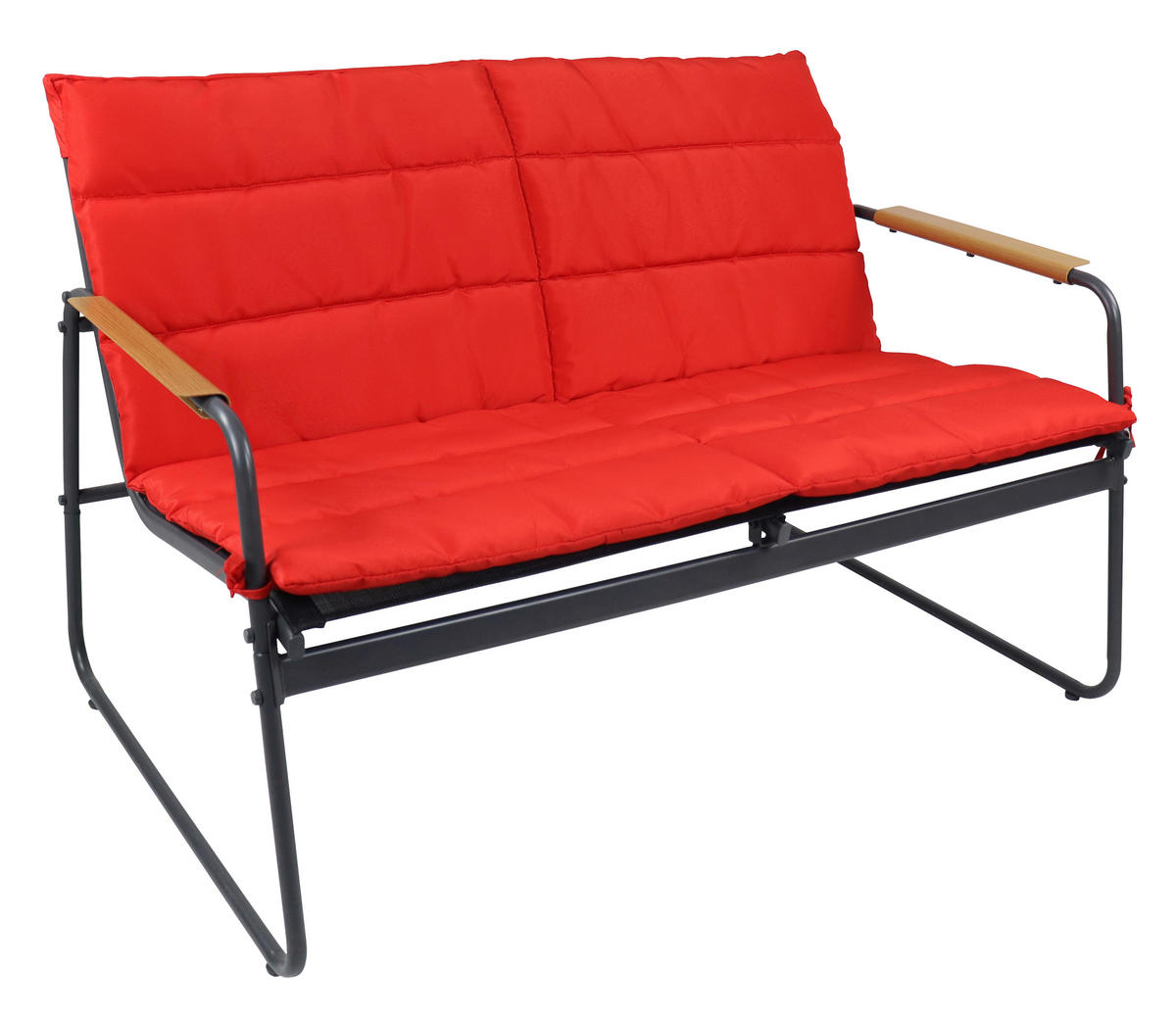 LOUNGEGARNITUR Stahl  - Anthrazit/Rot, MODERN, Glas/Kunststoff - MID.YOU