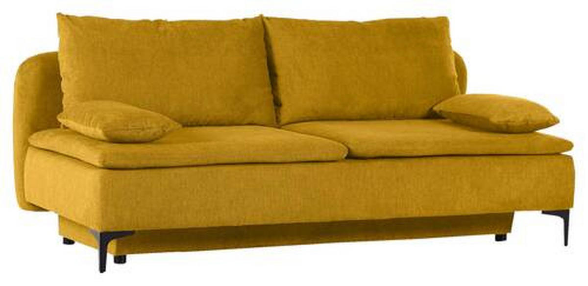 SCHLAFSOFA in Flachgewebe Gelb  - Gelb/Schwarz, Design, Textil/Metall (203/75/100cm) - MID.YOU