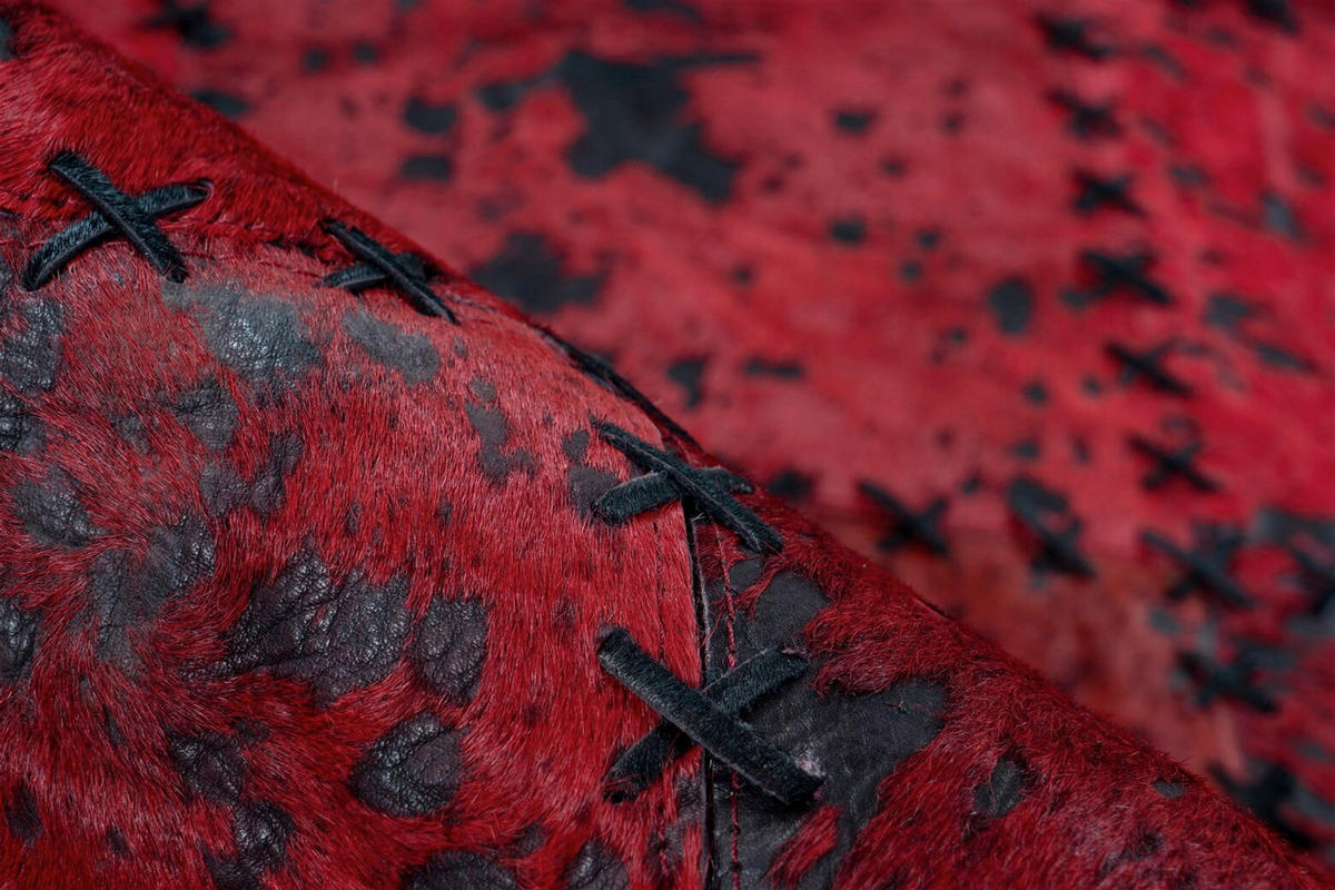 LEDERTEPPICH  Wohnzimmer 200/290 cm Voila Rot rechteckig  - Rot, Basics, Leder/Textil (200/290cm) - Kayoom