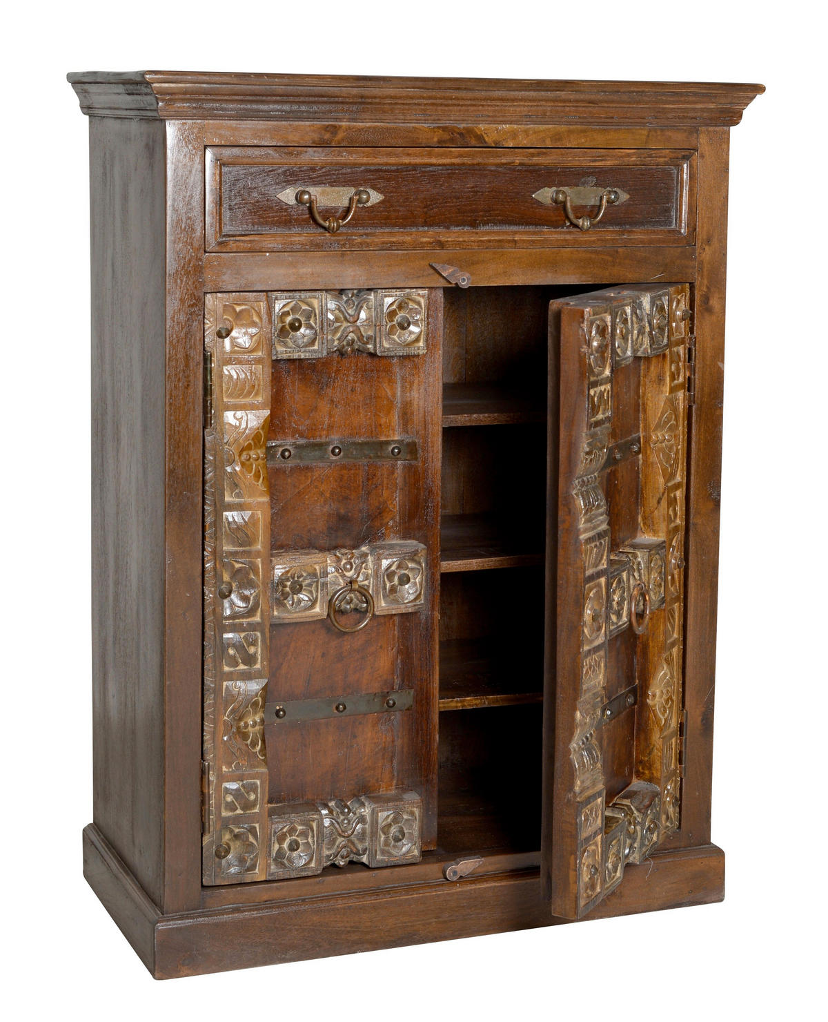 HIGHBOARD , 90/120/45 cm, 1 Schublade(n)  - Messingfarben/Braun, Design, Holz/Metall (90/120/45cm) - MID.YOU