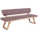 SITZBANK Webstoff Aubergine  - Eichefarben/Aubergine, Natur, Holz/Textil (190/81/56cm) - Linea Natura