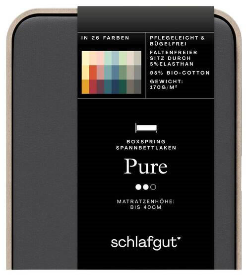 BOXSPRING-SPANNLEINTUCH PURE Jersey  - Dunkelgrau, Basics, Textil (120-130/200-220cm) - Schlafgut