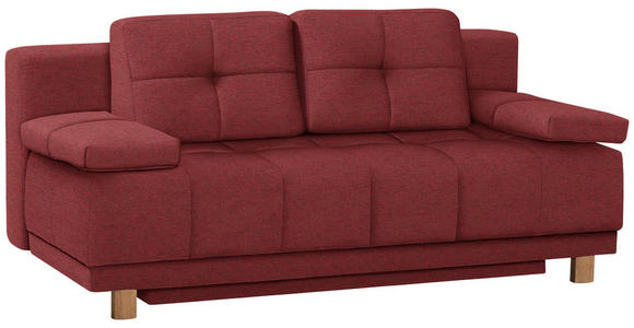 BOXSPRINGSOFA in Webstoff Rot  - Eichefarben/Rot, MODERN, Holz/Textil (202/92/104cm) - Novel