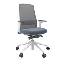 DREHSTUHL Lederlook Grau, Weiß, Petrol  - Petrol/Weiß, MODERN, Kunststoff/Textil (70/103-115/70cm)