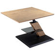 COUCHTISCH in Holz, Glas, Holzwerkstoff 75/75/48-65 cm  - Eiche Bianco/Anthrazit, Natur, Glas/Holz (75/75/48-65cm) - Venda
