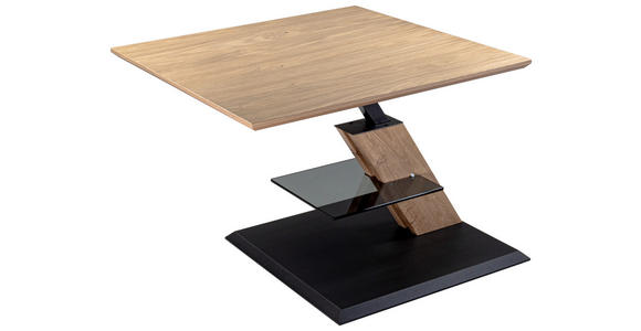 COUCHTISCH in Holz, Glas, Holzwerkstoff 75/75/48-65 cm  - Eiche Bianco/Anthrazit, Natur, Glas/Holz (75/75/48-65cm) - Venda