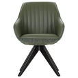 ARMLEHNSTUHL  Sitzfläche 360° drehbar, automatische Rückholfunktion Chenille, Lederlook  - Eichefarben/Anthrazit, KONVENTIONELL, Holz/Textil (60/83/65cm) - Ambia Home