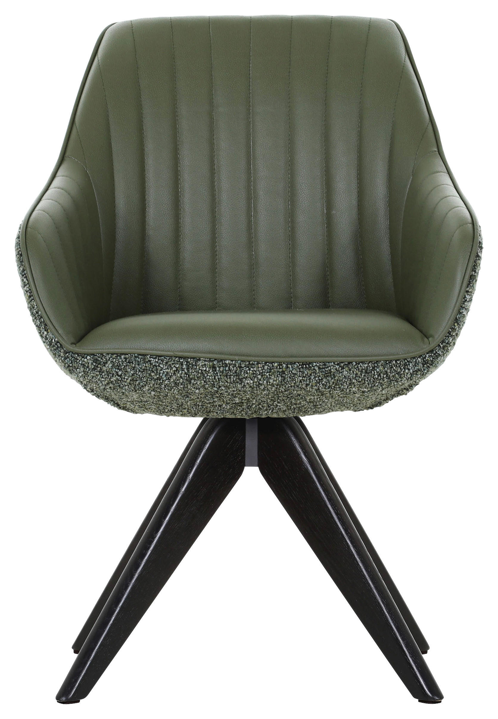 KAROSSZÉK zöld, tölgyfa színű  - tölgyfa színű/fekete, Konventionell, textil/fa (60/83/65cm) - Ambia Home