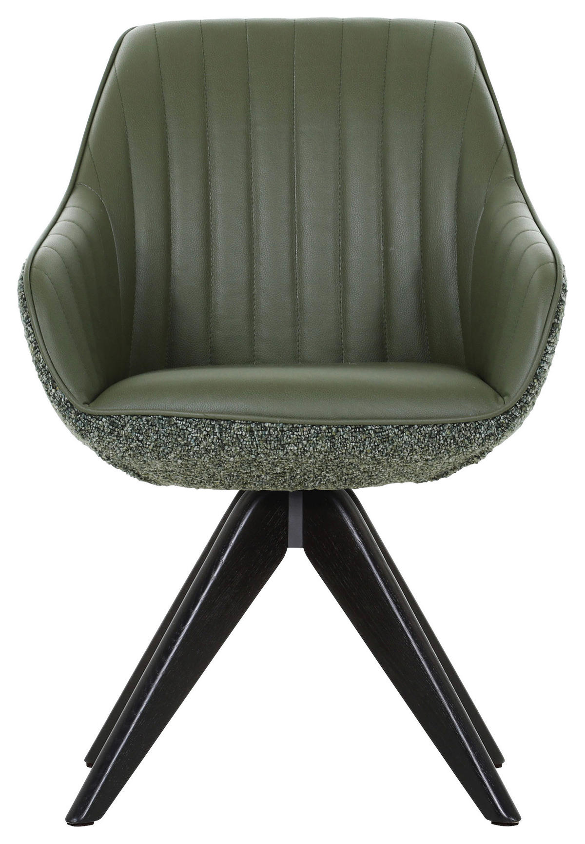 KAROSSZÉK zöld, tölgyfa színű  - tölgyfa színű/fekete, Konventionell, textil/fa (60/83/65cm) - Ambia Home