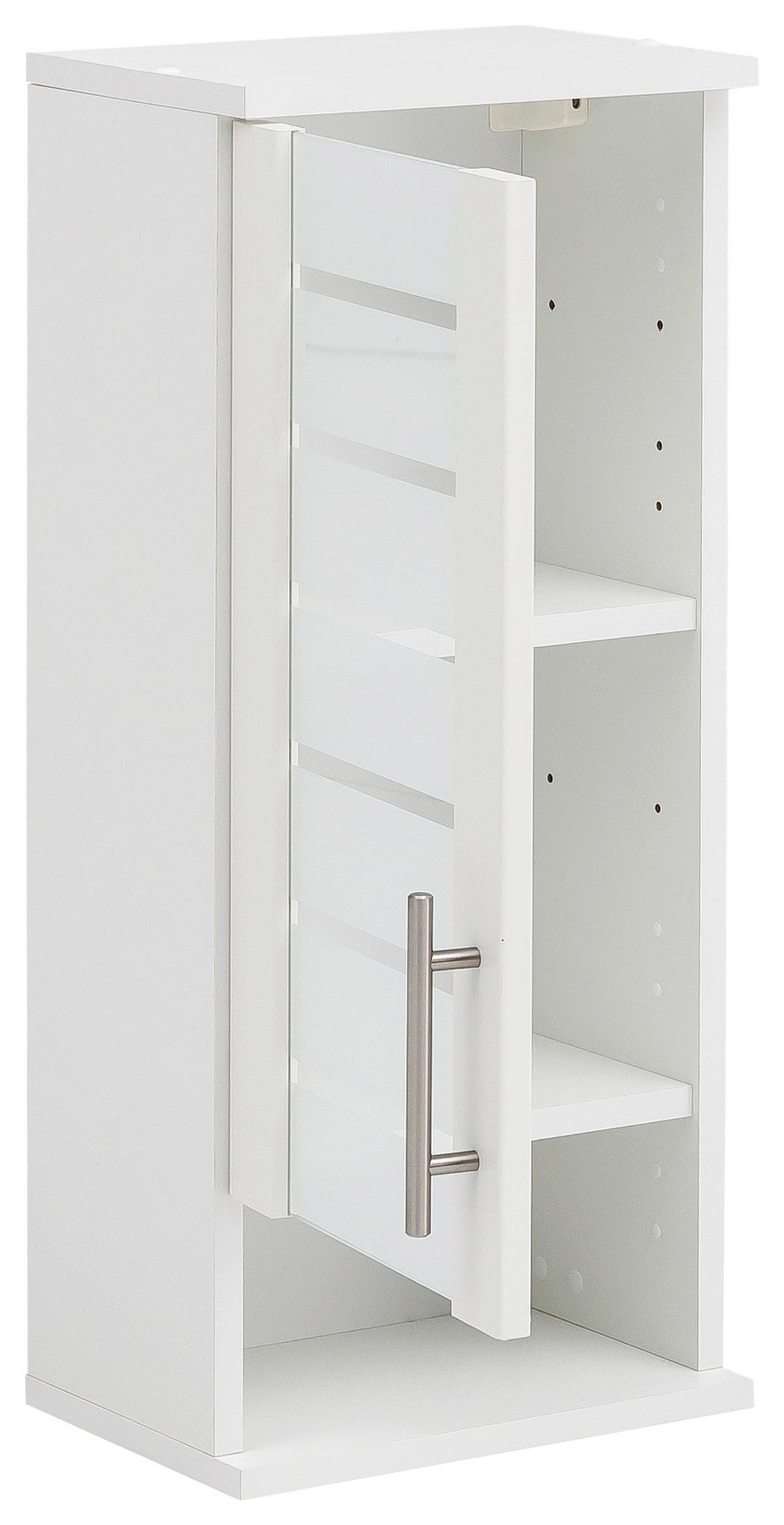 HÄNGESCHRANK 30,3/70,8/20,5 cm  - Edelstahlfarben/Weiß, MODERN, Glas/Holzwerkstoff (30,3/70,8/20,5cm) - MID.YOU