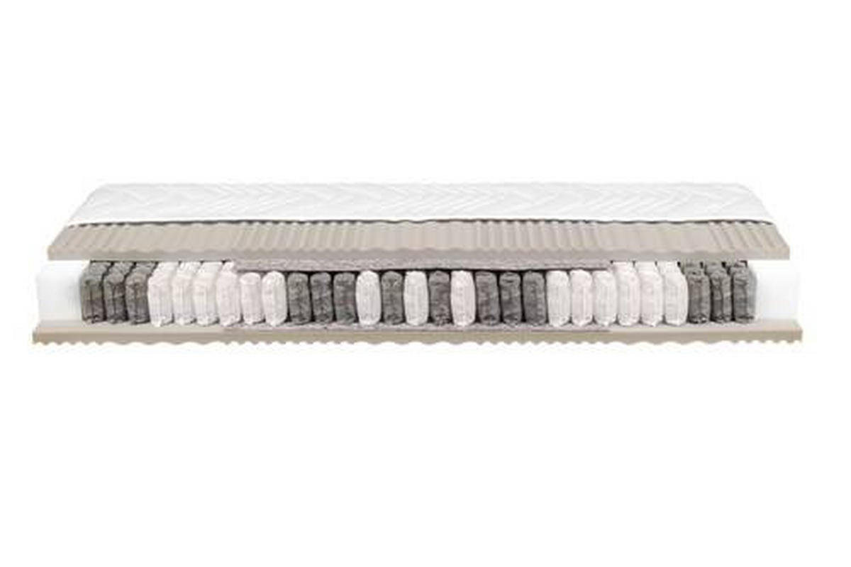 TASCHENFEDERKERNMATRATZE 80/200 cm Höhe ca. 23 cm 7 -Zonen - Weiß, Basics, Textil (80/200cm) - Visionight